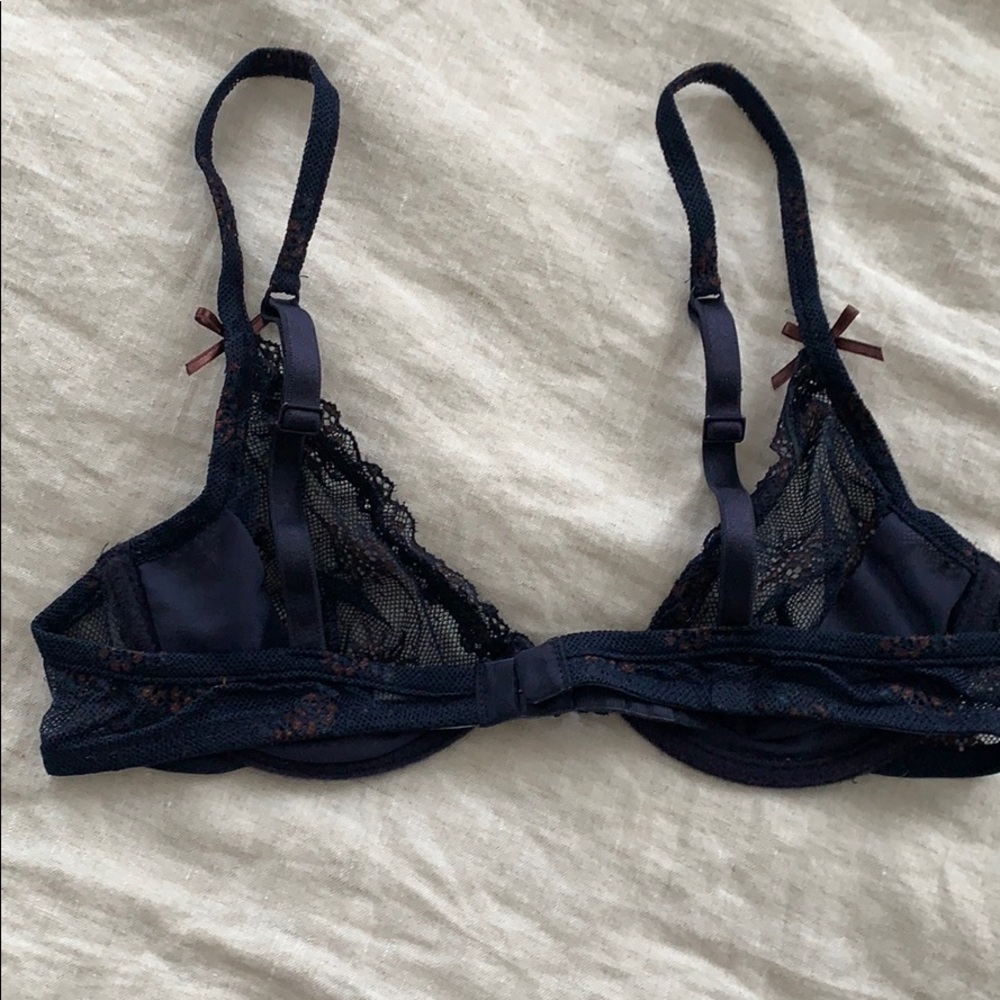 Intimissimi - navy blue lace balconet style bra